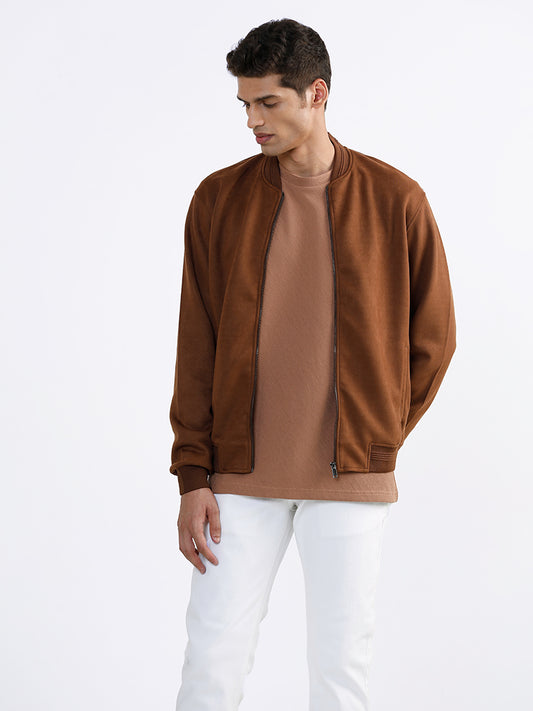 Ascot Textured Brown Willy Relaxed Fit Jacket