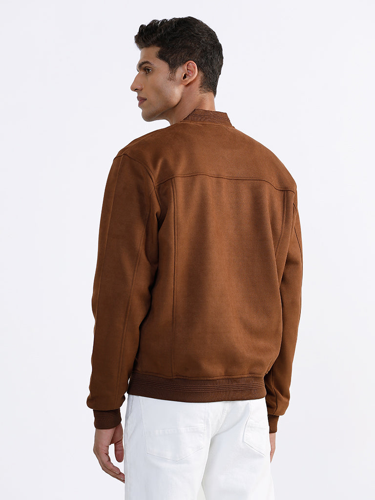 Ascot Textured Brown Willy Relaxed-Fit Jacket