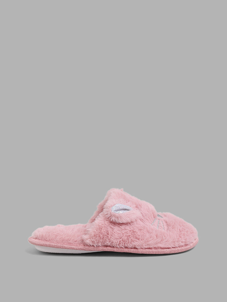 Light pink fur slides clearance