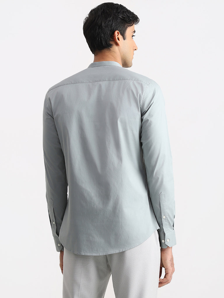 WES Formals Solid Sage Ultra Slim Shirt