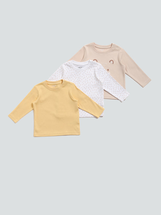 HOP Baby Multicolored Bear Printed T-Shirt Set - Pack of 3