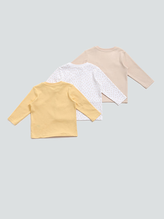 HOP Baby Multicolored Bear Printed T-Shirt Set - Pack of 3