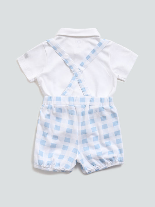 HOP Baby Blue Shorts & Polo T-Shirt Set- Pack of 2