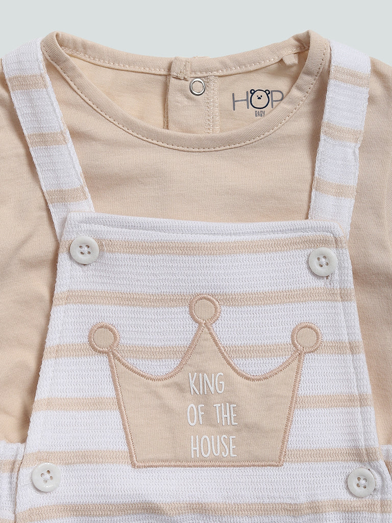 HOP Baby Oat Melange Crown T-Shirt & Dungaree