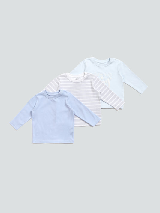 HOP Baby Blue T-Shirt Set - Pack of 3