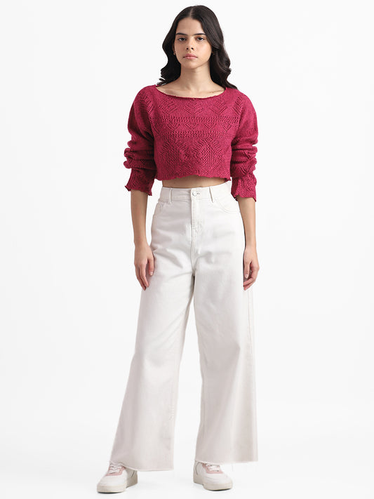 Nuon Magenta Pink Knitted Sweater