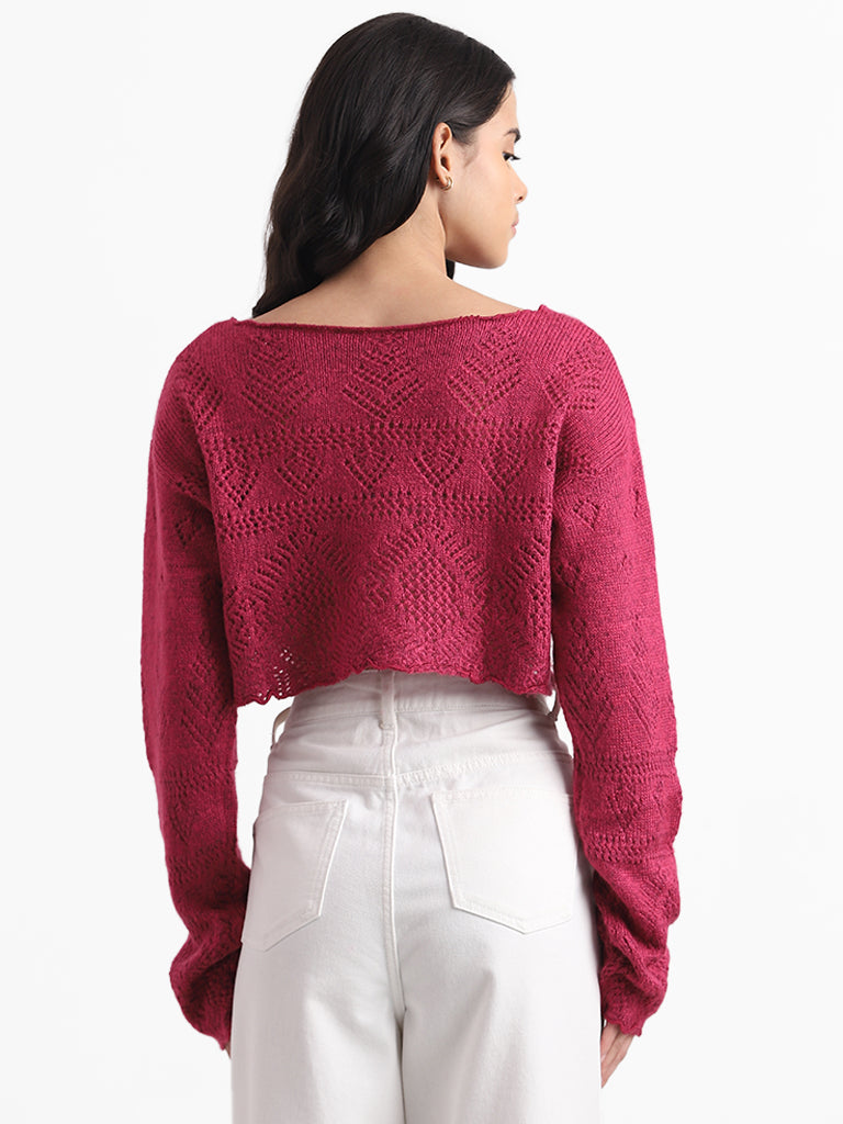Nuon Magenta Pink Knitted Sweater