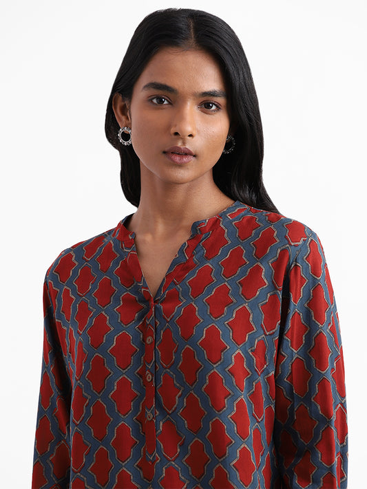 Utsa Red Mughal Butta Tunic