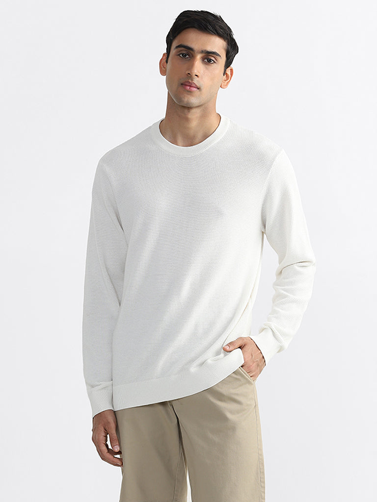 Ascot Off-White Relaxed Fit Sweater
