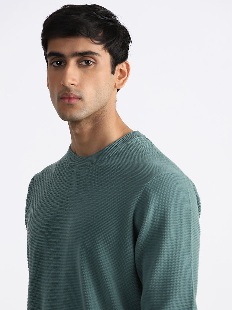 Ascot Sage Green Relaxed Fit Sweater