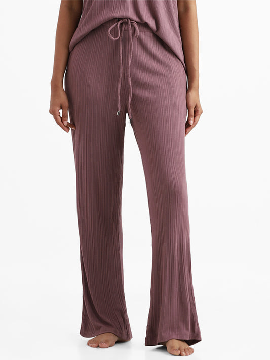 Wunderlove Sleepwear Modal Rib Light Brown Lounge Pants