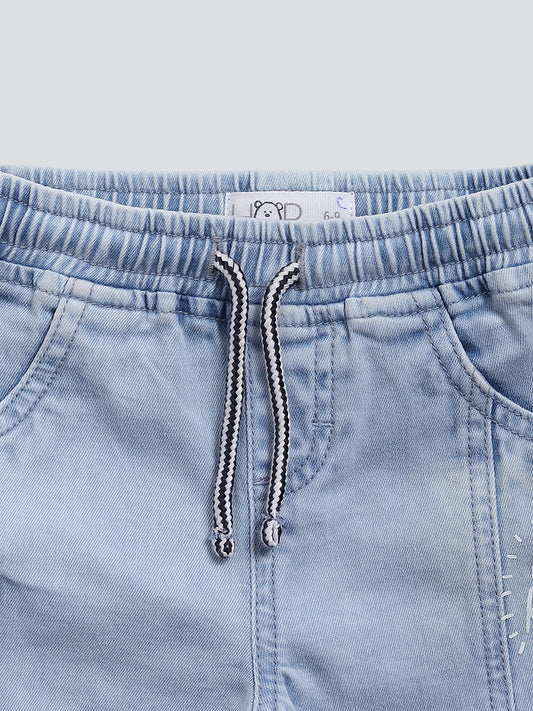 HOP Baby Plain Light Blue Denim Joggers