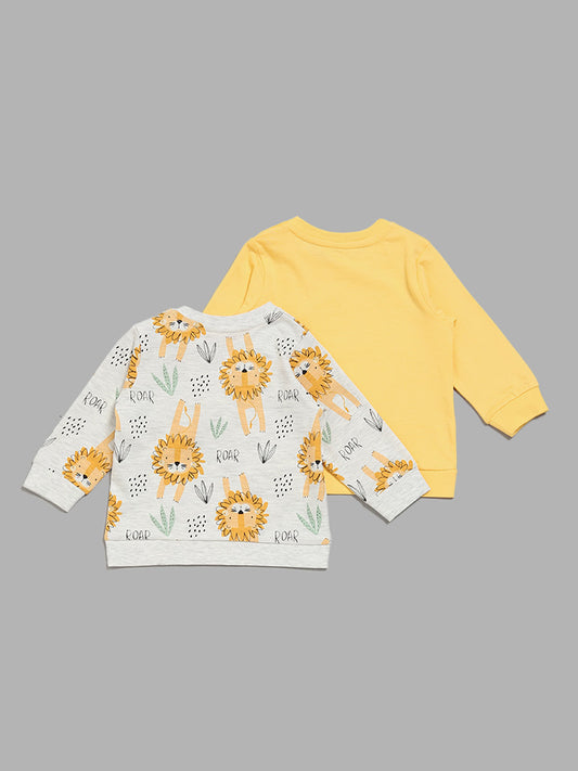 HOP Baby Multicolor Lion Printed T-Shirt Set- Pack of 2