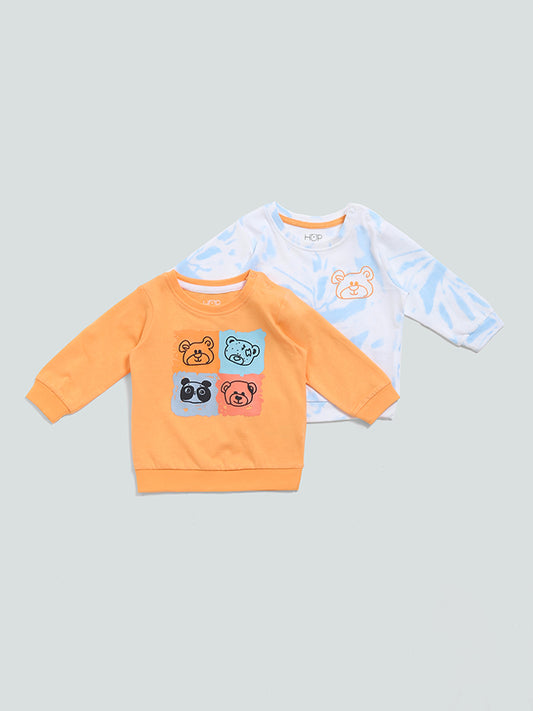 HOP Baby Multicolored Bear Printed T-Shirt Set - Pack of 2