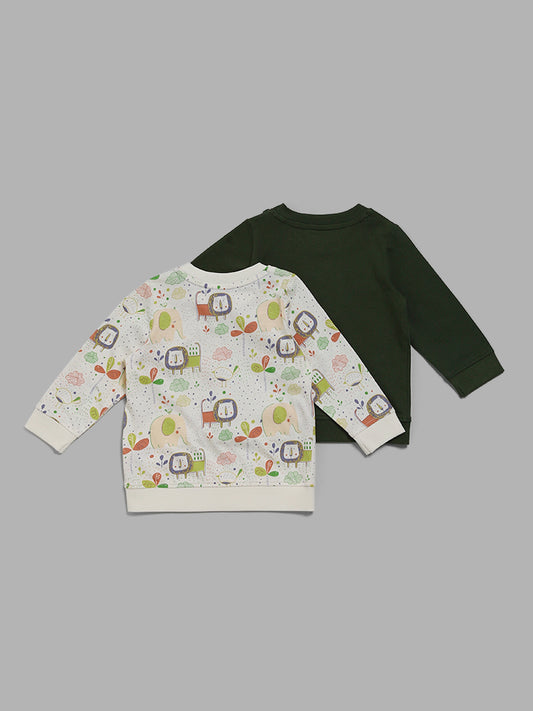 HOP Baby Lion Printed Multicolor T-Shirt - Pack of 2