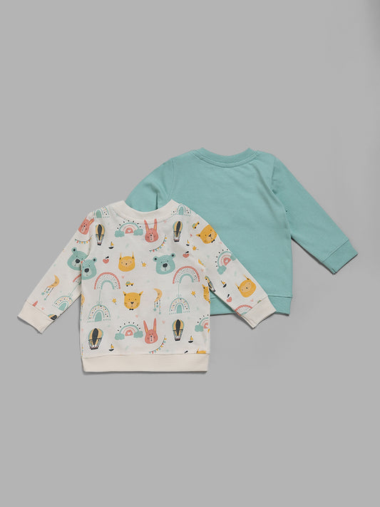 HOP Baby Animal Printed Multicolor T-Shirt - Pack of 2