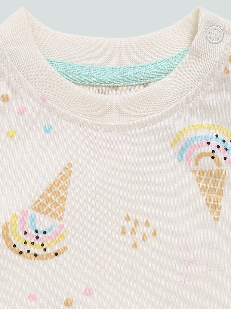HOP Baby Ice Cream Printed Multicolor T-Shirt - Set of 2