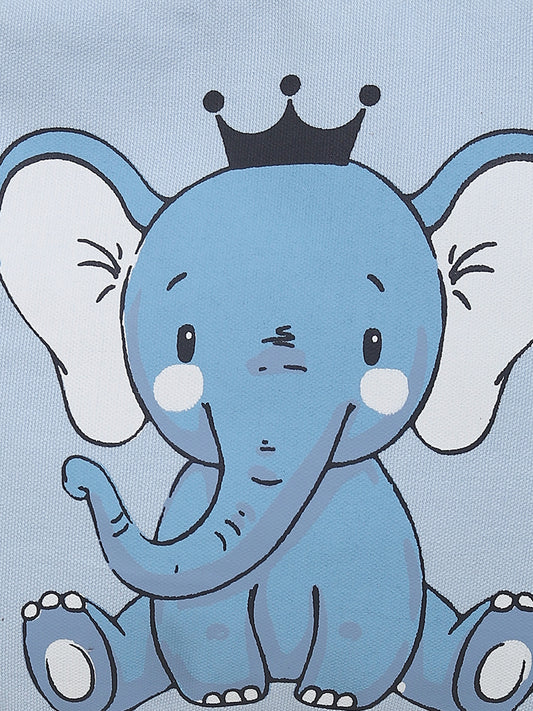 HOP Baby Blue Elephant Printed Box Bag