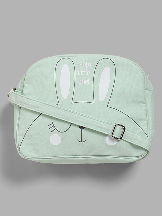 HOP Baby Green Bunny Printed Box Bag
