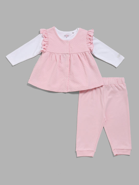 HOP Baby Pink Top & Pants Set