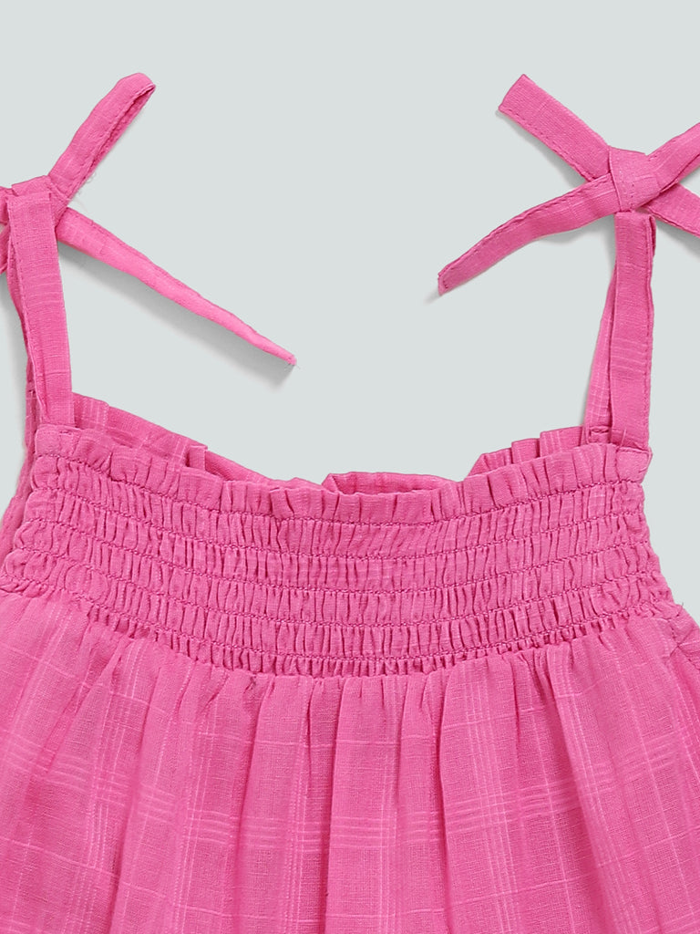HOP Kids Solid Pink Lucy Tiered Dress