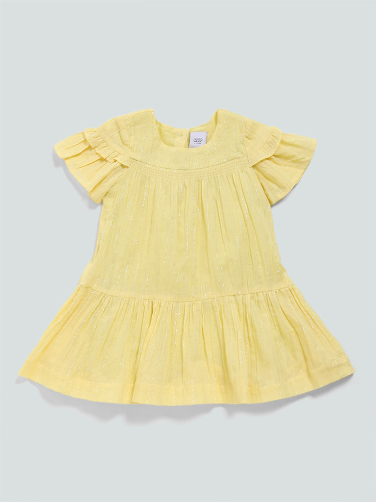 HOP Kids Shiny Yellow A-Line Dress