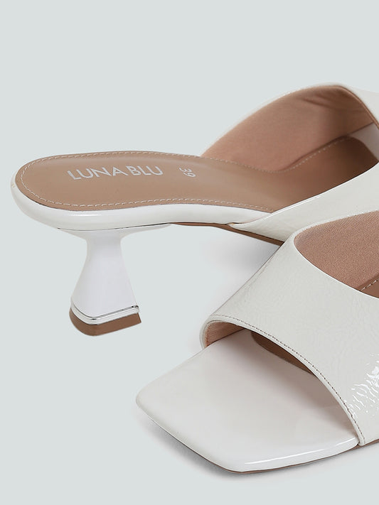 LUNA BLU White Open Toe Heels