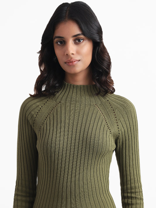 Nuon by West Olive Green Sweater Dress