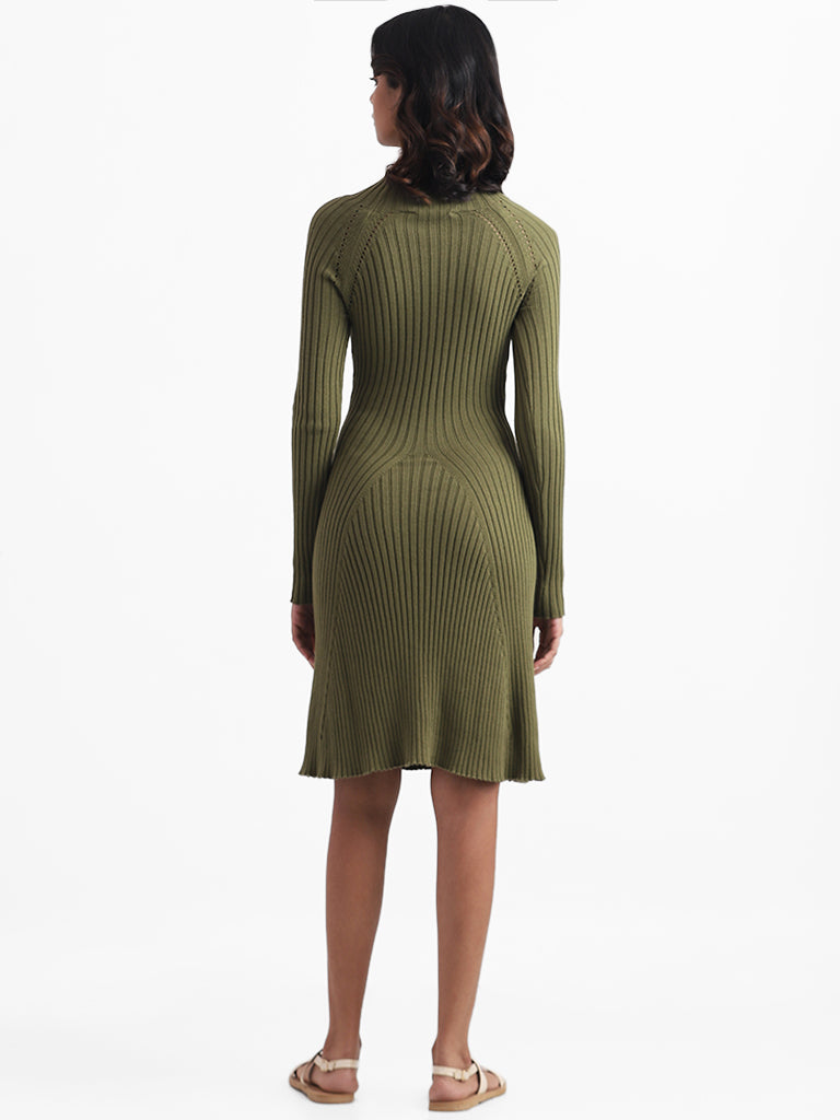 Nuon by West Olive Green Sweater Dress