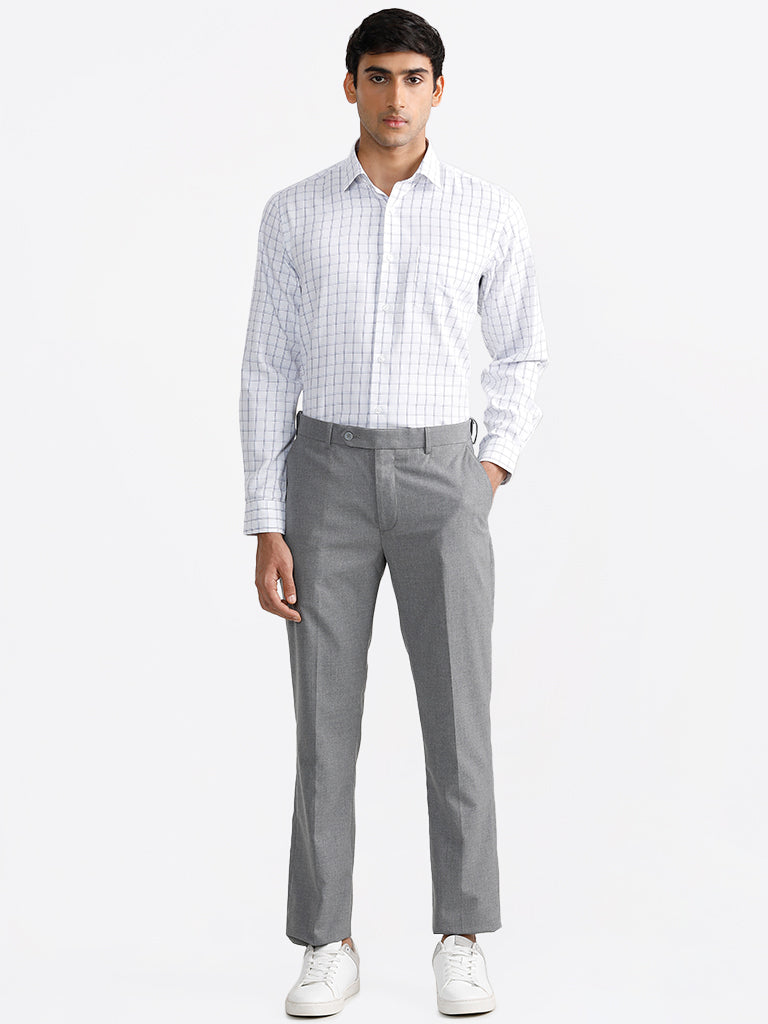 WES Formals Remin Grey Relaxed Fit Trousers
