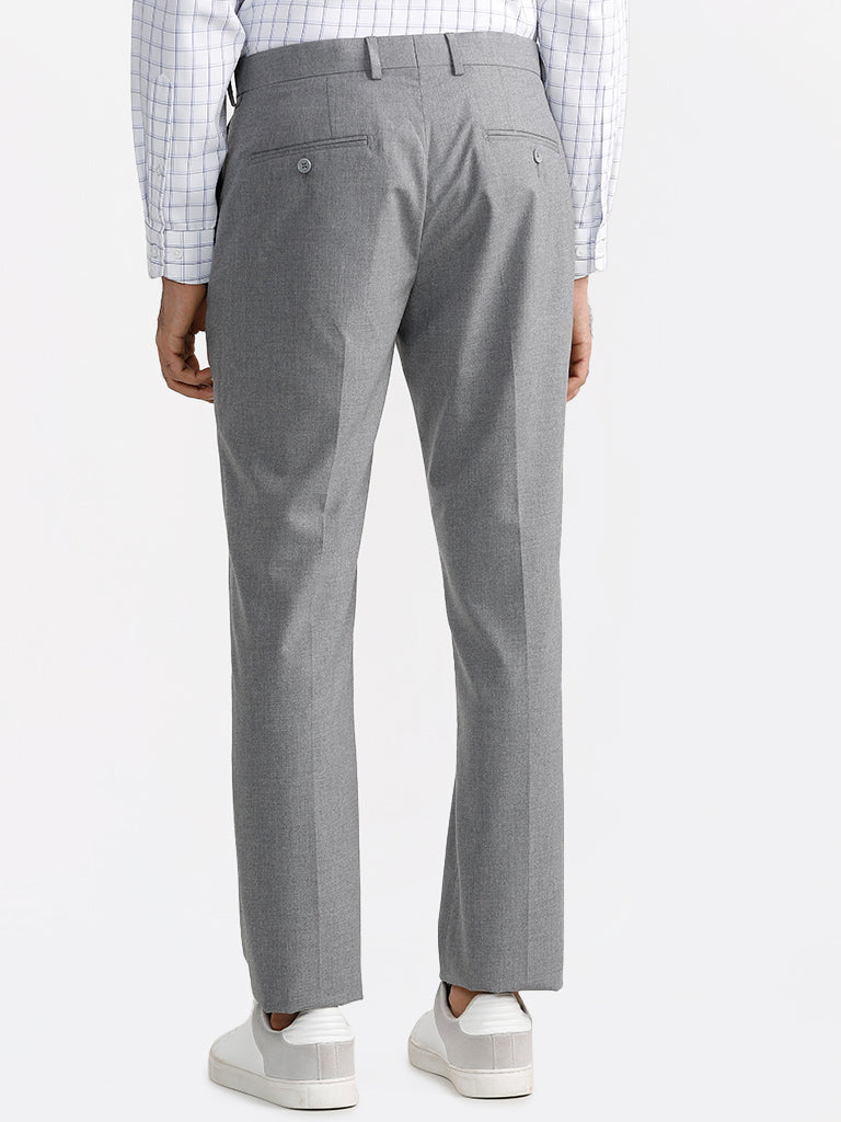 WES Formals Remin Grey Relaxed Fit Trousers