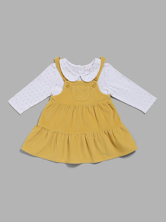 HOP Baby Yellow Pinafore & T-Shirt Set