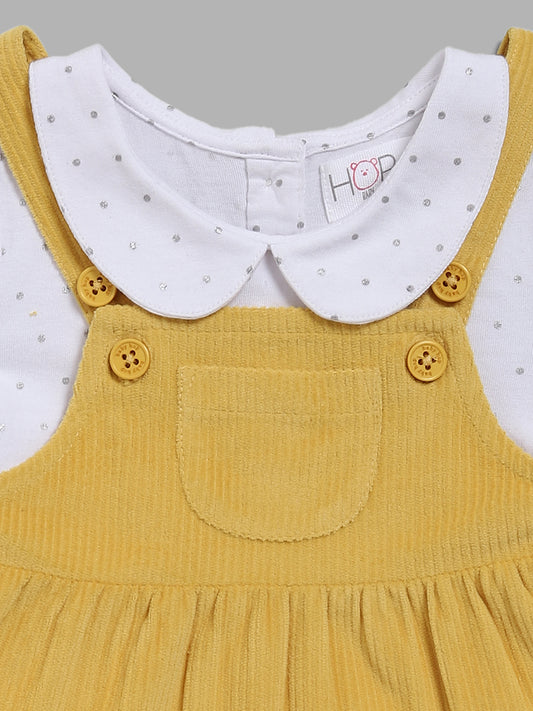 HOP Baby Yellow Pinafore & T-Shirt Set