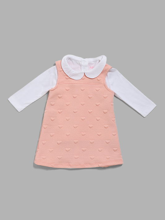 HOP Baby Peach Pinafore & T-Shirt Set
