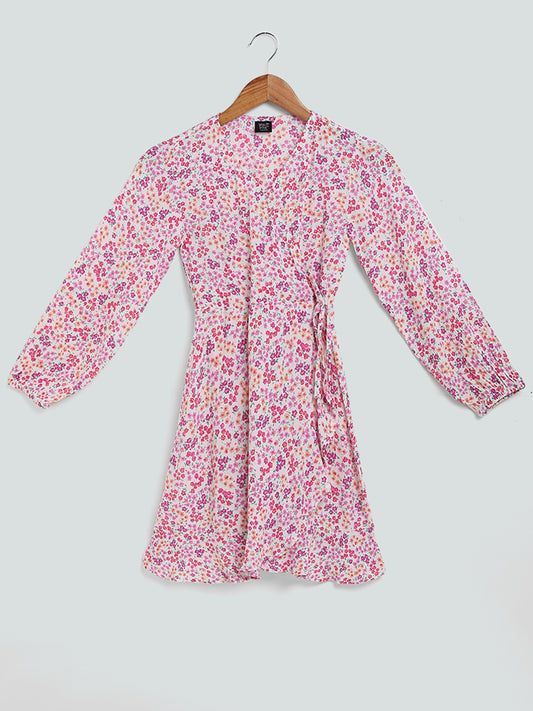 Y&F Kids Floral Printed Multicolored Dress