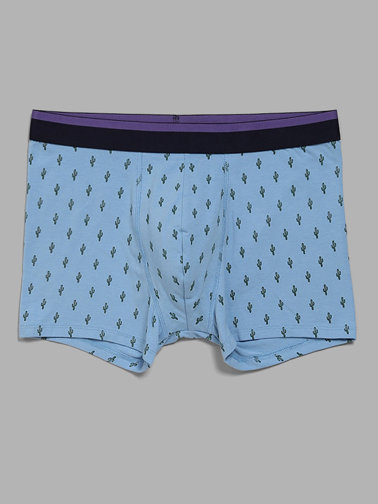 WES Lounge Lilac Printed Relaxed Fit Trunks - Pack of Three