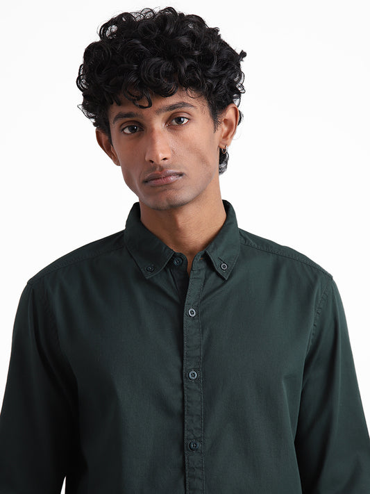 Nuon Emerald Green Slim-Fit Shirt