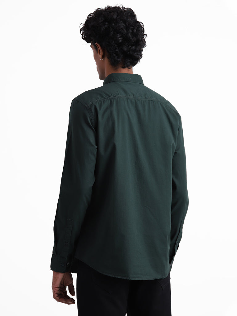 Nuon Emerald Green Slim Fit Shirt