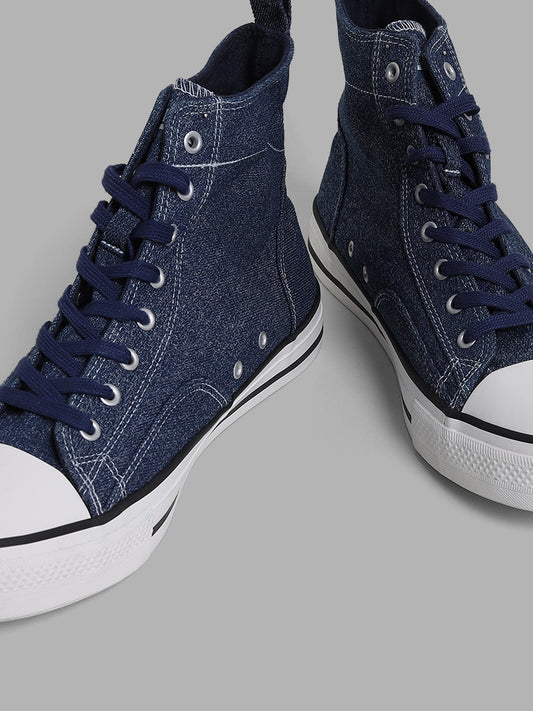 SOLEPLAY Denim Blue Hi Top Boots
