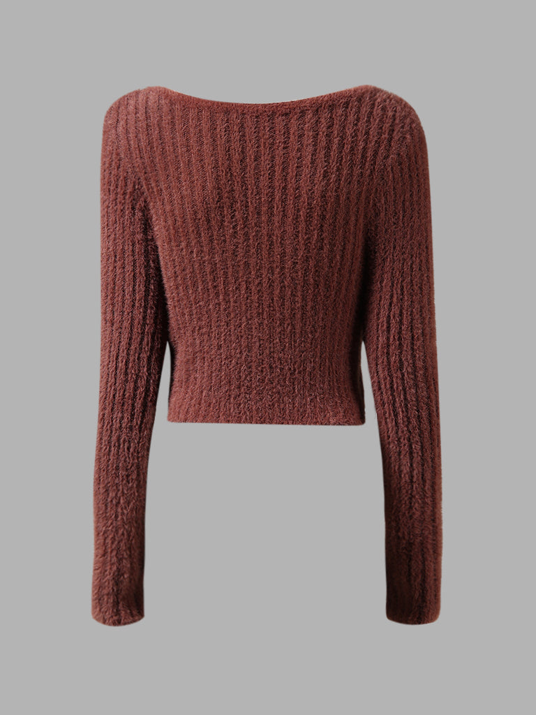 Nuon Brown Knitted Sweater