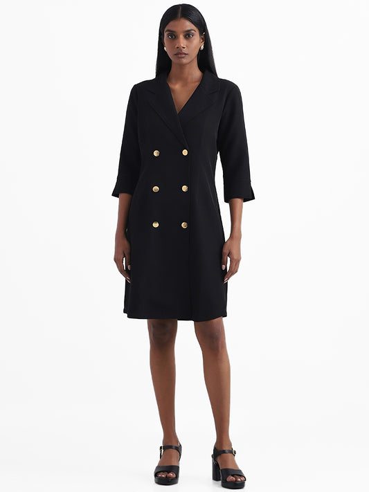 Wardrobe Casual Blazer Black Short Dress