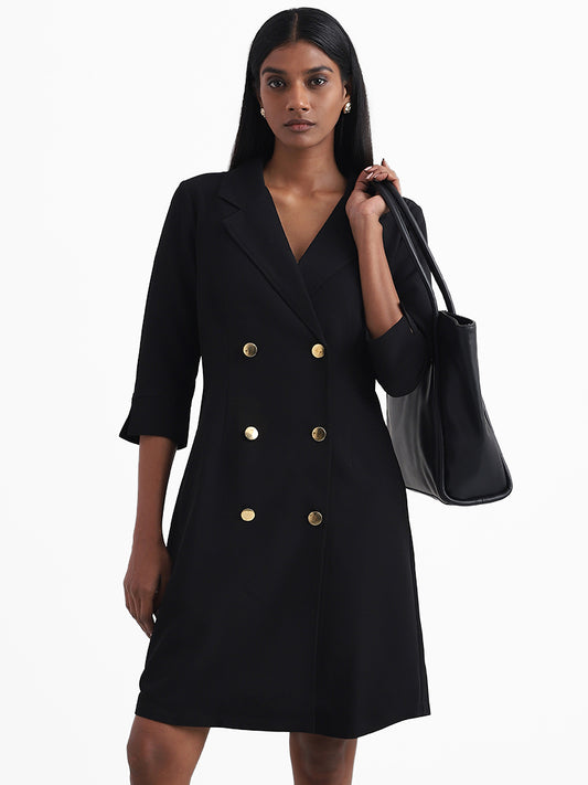 Wardrobe Casual Blazer Black Short Dress