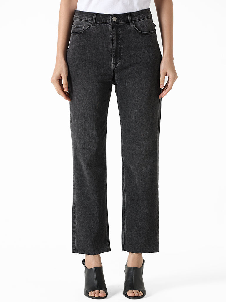 LOV Grey Straight - Fit Mid - Rise Jeans