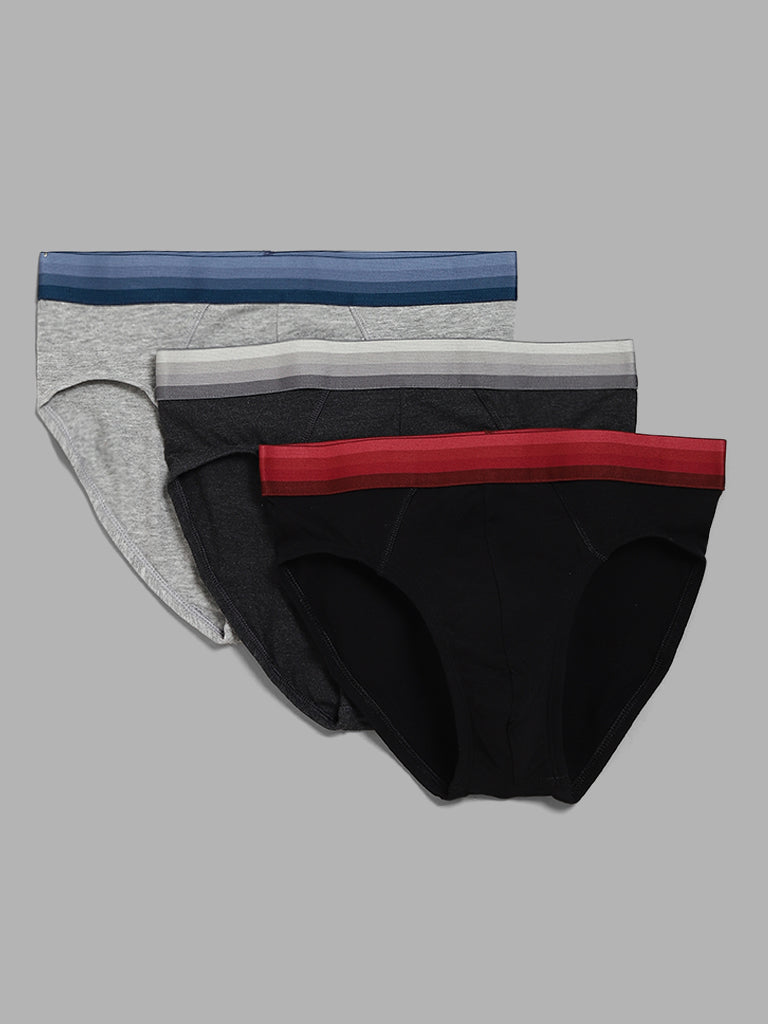 WES Lounge Multicolor Cotton Briefs - Pack of 3