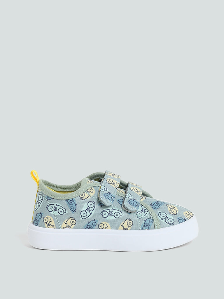 Yellow Sage Tractor Car Printed Shoes