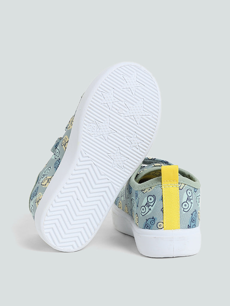 Yellow Sage Tractor Car Printed Shoes