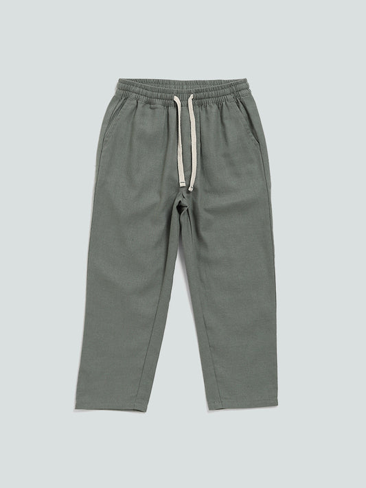 HOP Kids Solid Sage Green Trousers