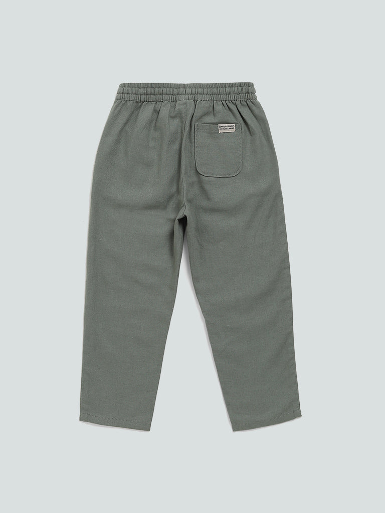 HOP Kids Solid Sage Green Trousers