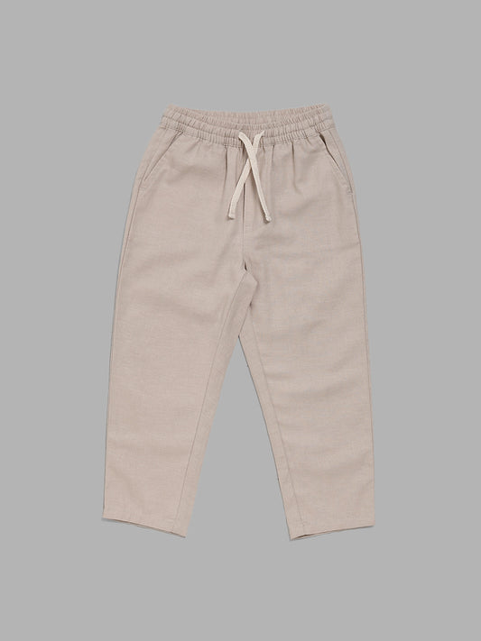 HOP Kids Beige Tapered Trousers