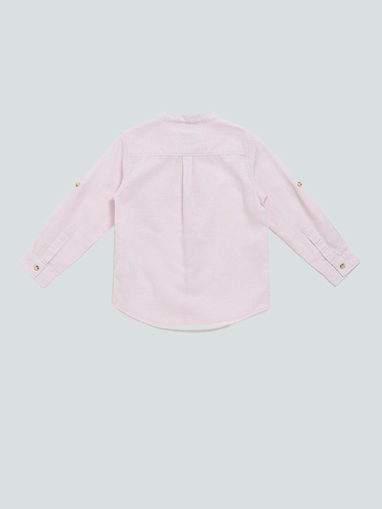 HOP Kids Solid Pink Relaxed Fit Shirt